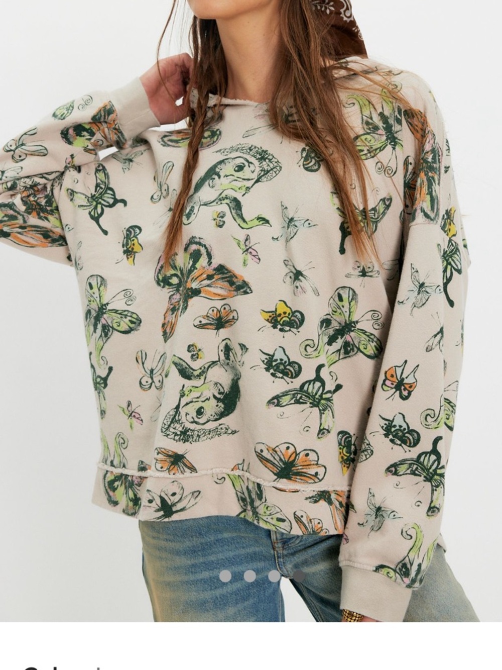 Free People Collab W/Ragabound Swan Gossip Hoodie